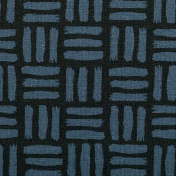 Preview: French Terry Sommersweat Wabi Grid Pinselstriche in Anthrazit